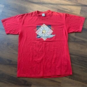 Vintage 1996 Jerzees Red Daisy collection Graphic Tee. Size ~ XL
